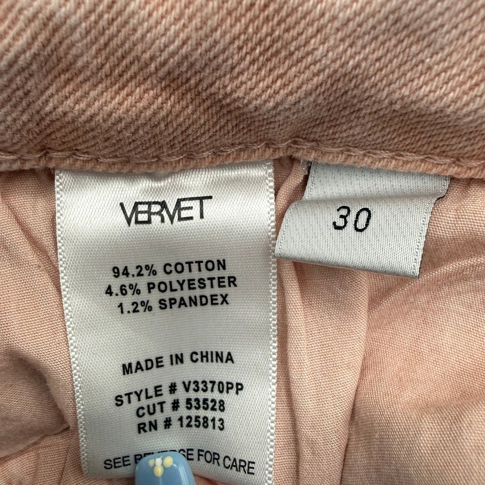 Vervet Los Angeles Womens Peach Pink Cropped Raw Hem Jeans V3370PP Size 30 - Picture 4 of 5